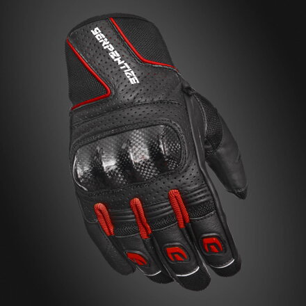 Serpentize S-Air Letné Moto Rukavice – Červené / Čierne