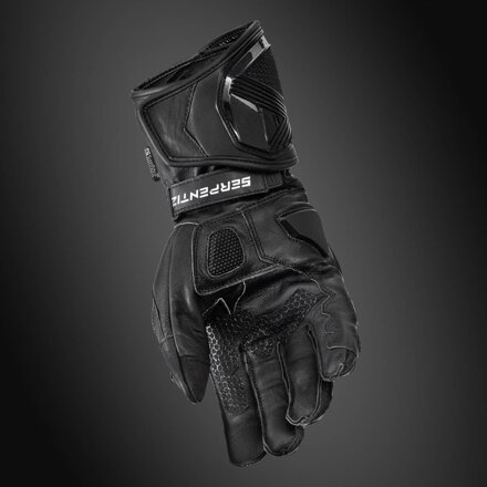 Serpentize S1 Moto Rukavice z Klokanovej Kože – Čierno-Biele