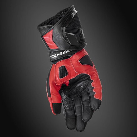 Serpentize S1 Moto Rukavice z Klokanovej Kože – Čierno-Červeno-Biele