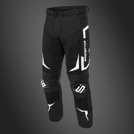 Serpentize FX-Air Letné Sieťované Motocyklové Nohavice – Čierno-biele
