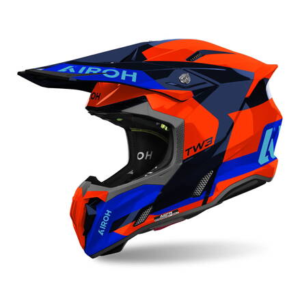 AIROH Motocross Helm Twist 3 Fancy Orange/Blue Gloss