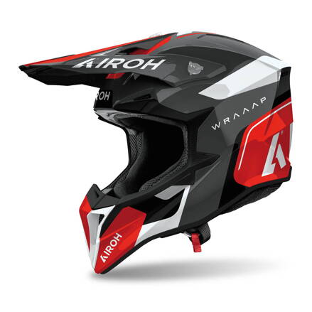 AIROH Motocross Helm Wraaap Conquer Red Gloss