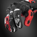 Serpentize S1 Moto Rukavice z Klokanovej Kože – Čierno-Červeno-Biele